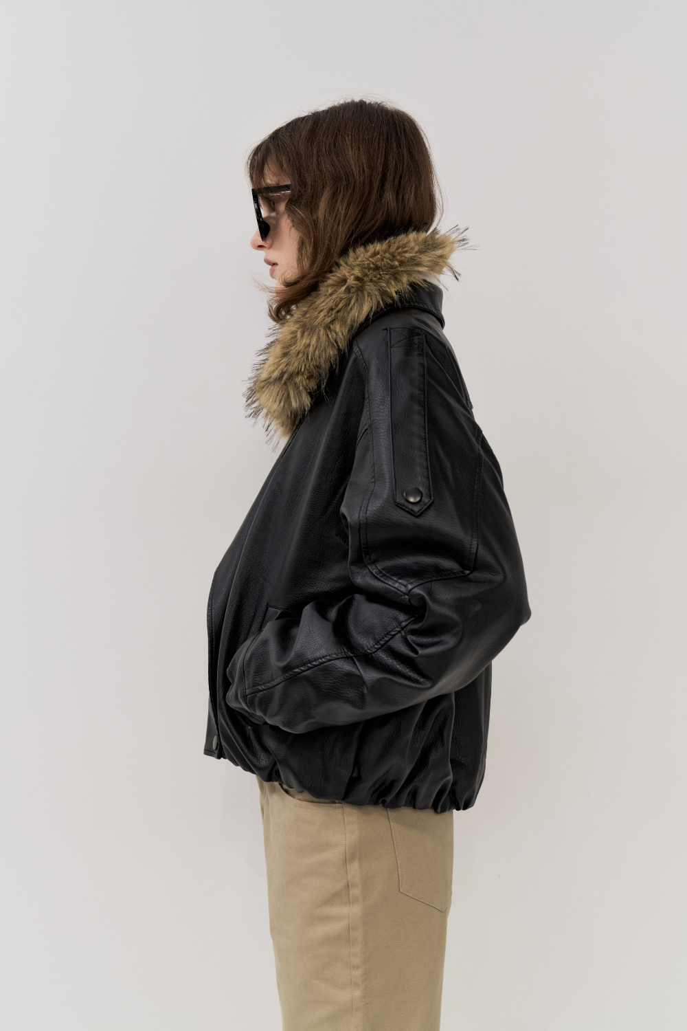 Fur collared rider jacket