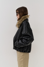 Fur collared rider jacket