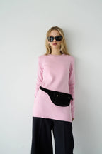 Suede pouch belt