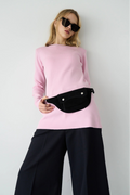 Suede pouch belt