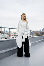 One-shoulder light sweatshirt top