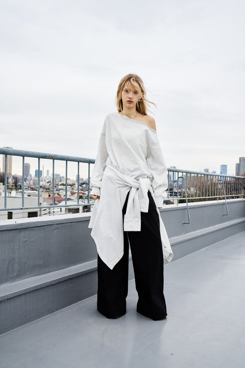 One-shoulder light sweatshirt top