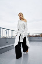 One-shoulder light sweatshirt top