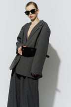 Suede pouch belt