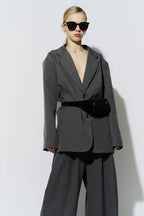 Suede pouch belt