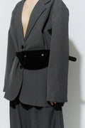Suede pouch belt