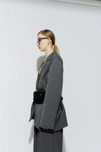 Suede pouch belt