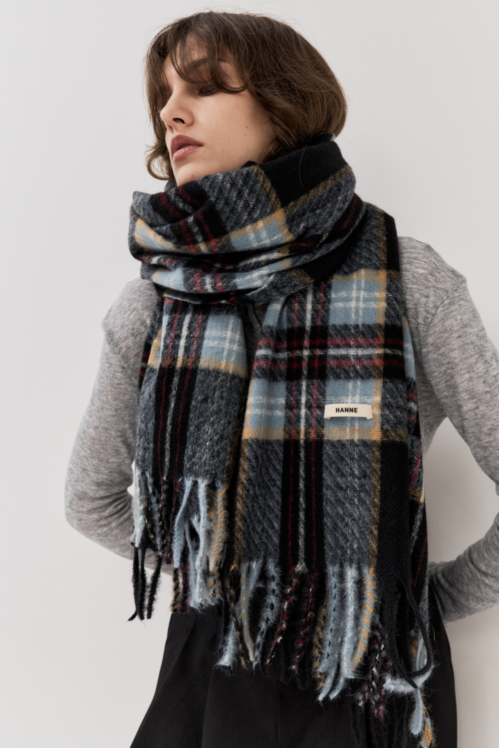 【 preorder 】 Checkered fringe stole