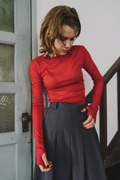 Sheer long sleeve tee