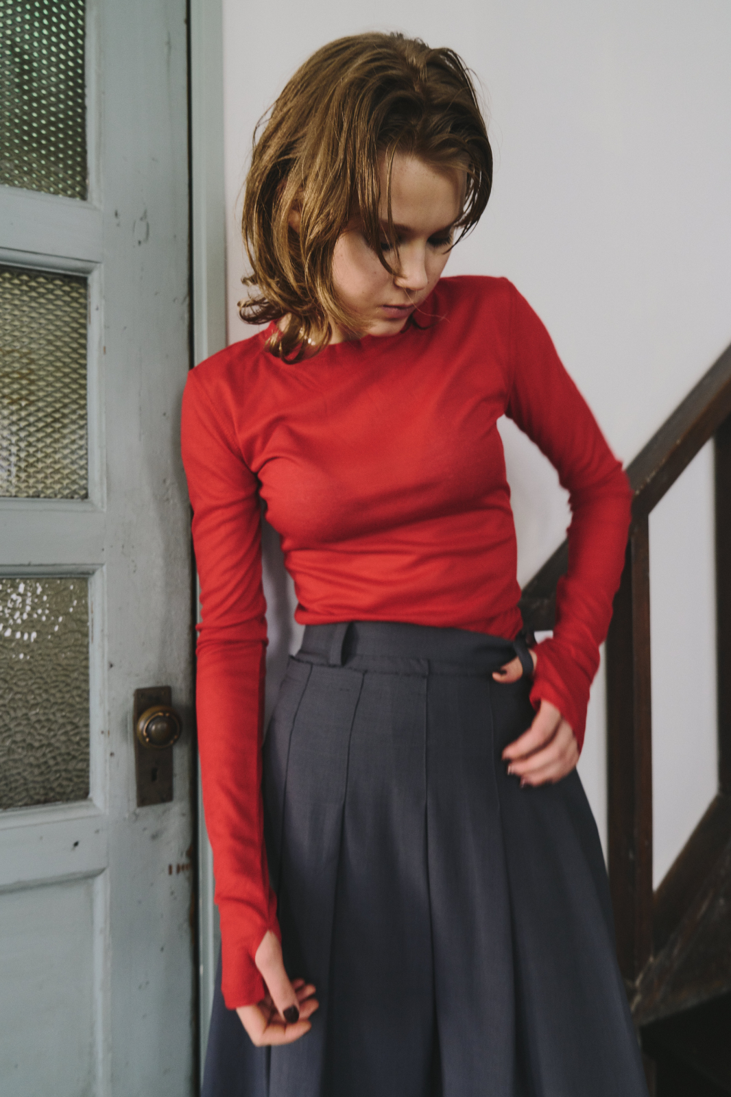 Sheer long sleeve tee