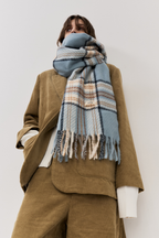 【 preorder 】 Checkered fringe stole