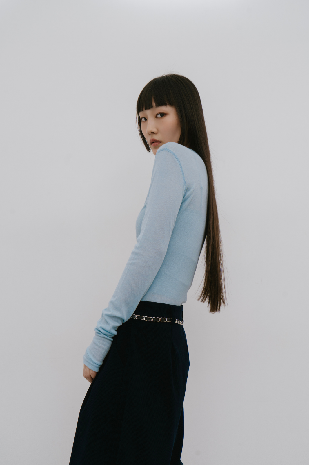 Sheer long sleeve tee