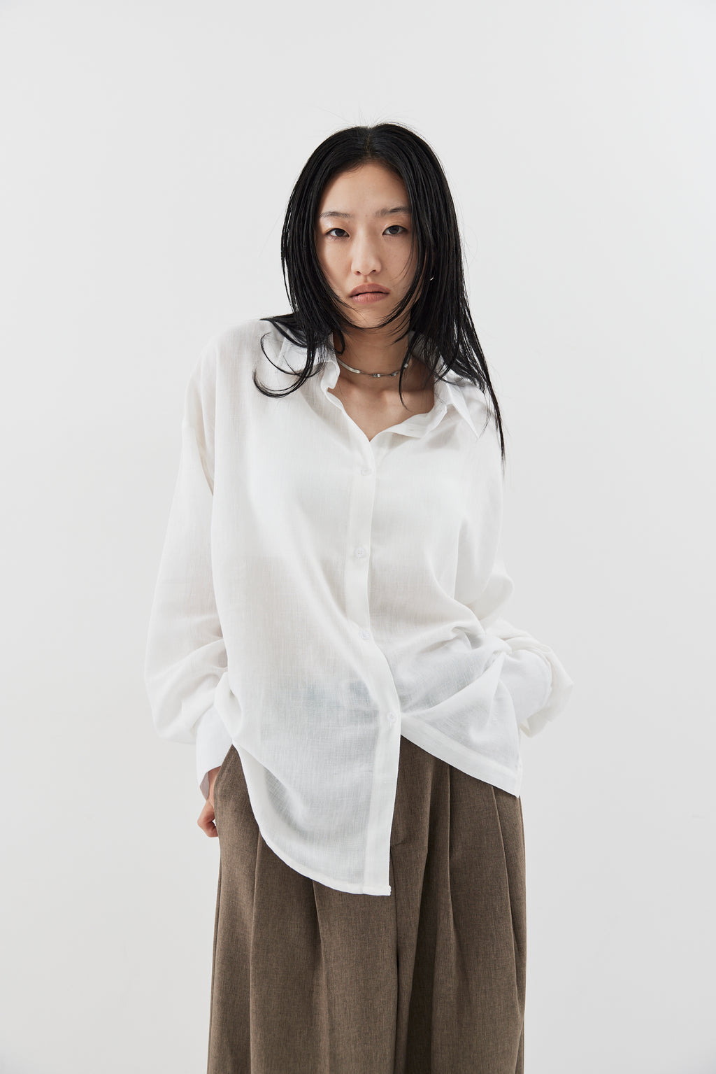 Bustier comb airy shirt