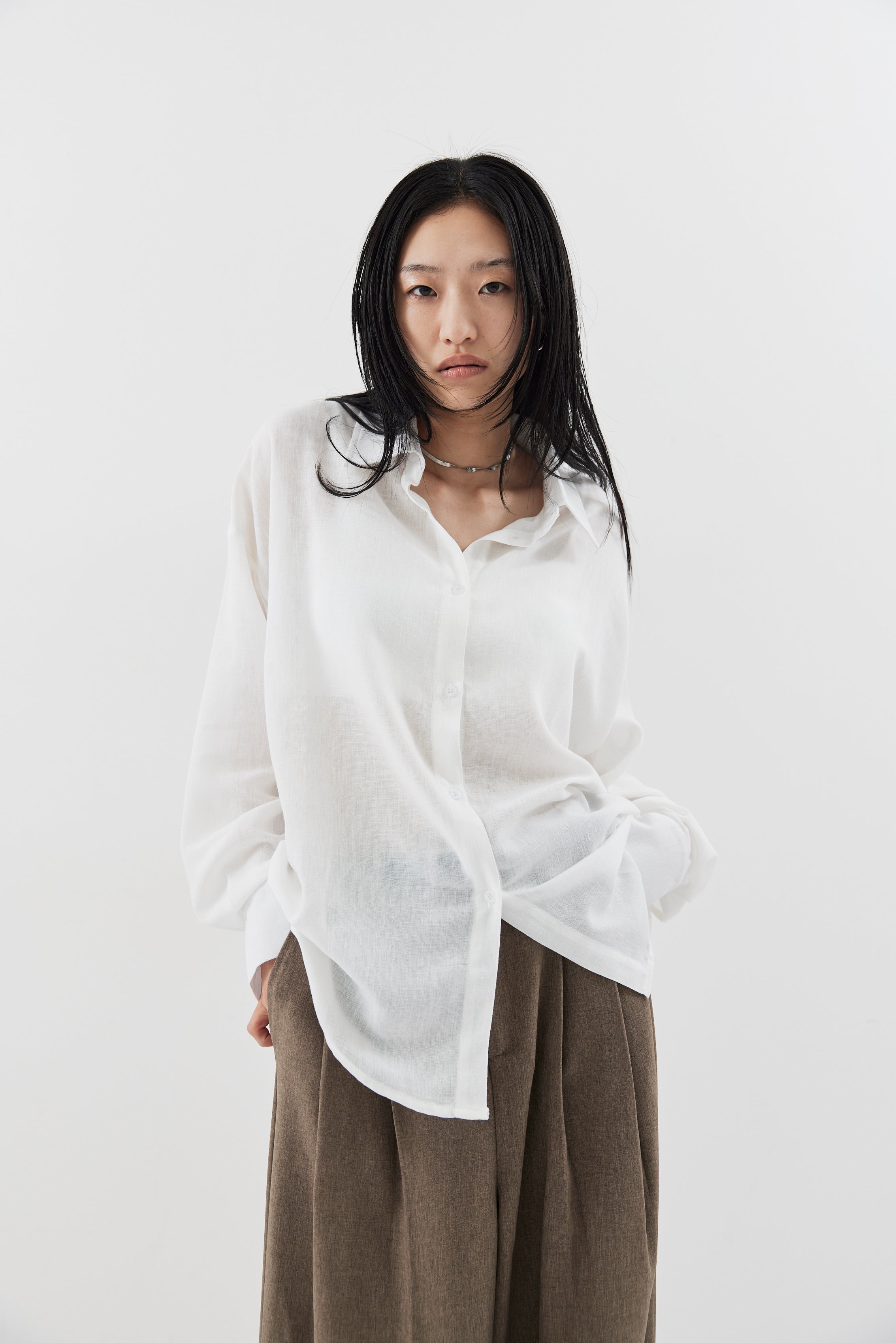 Bustier comb airy shirt