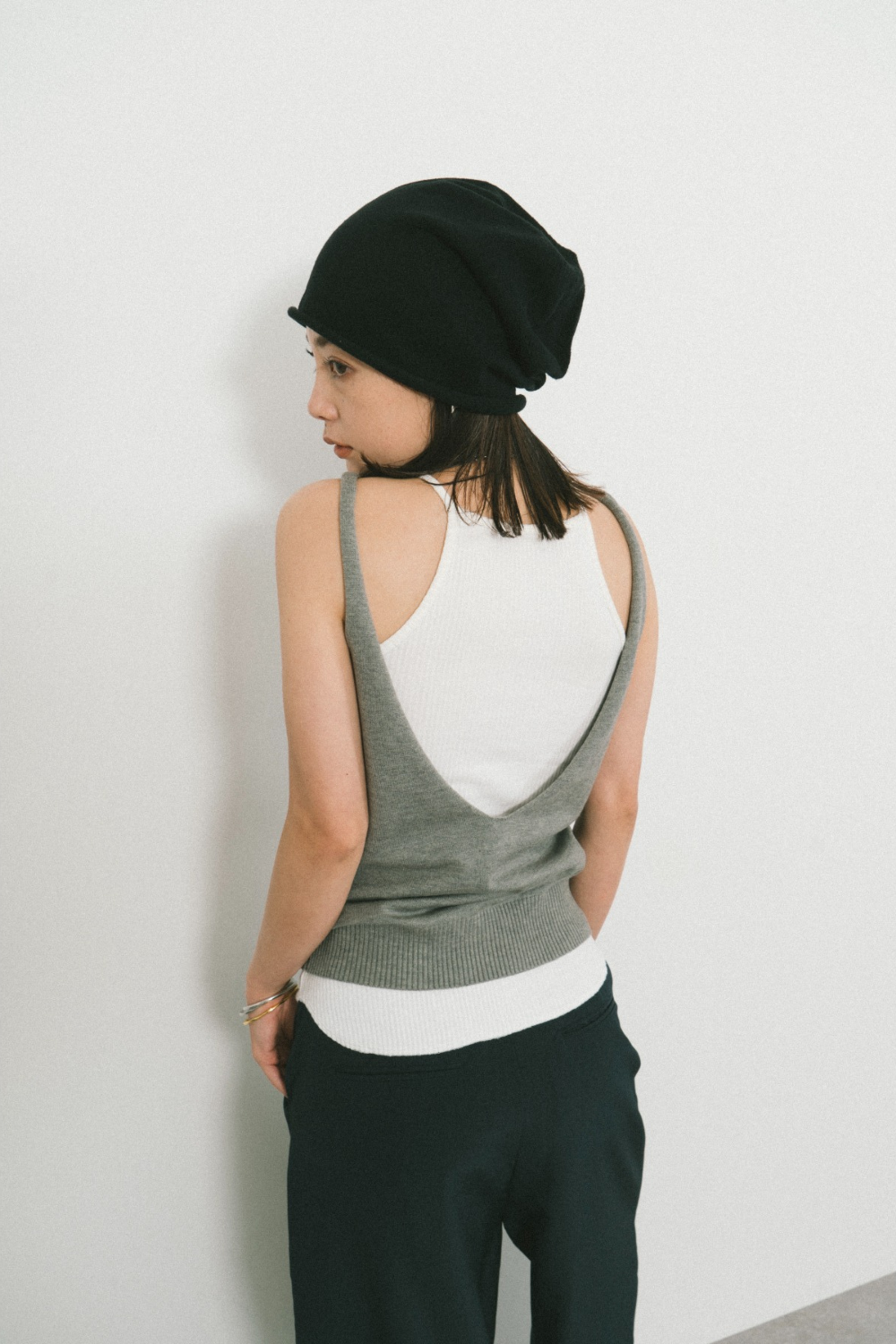 Open back knit tank