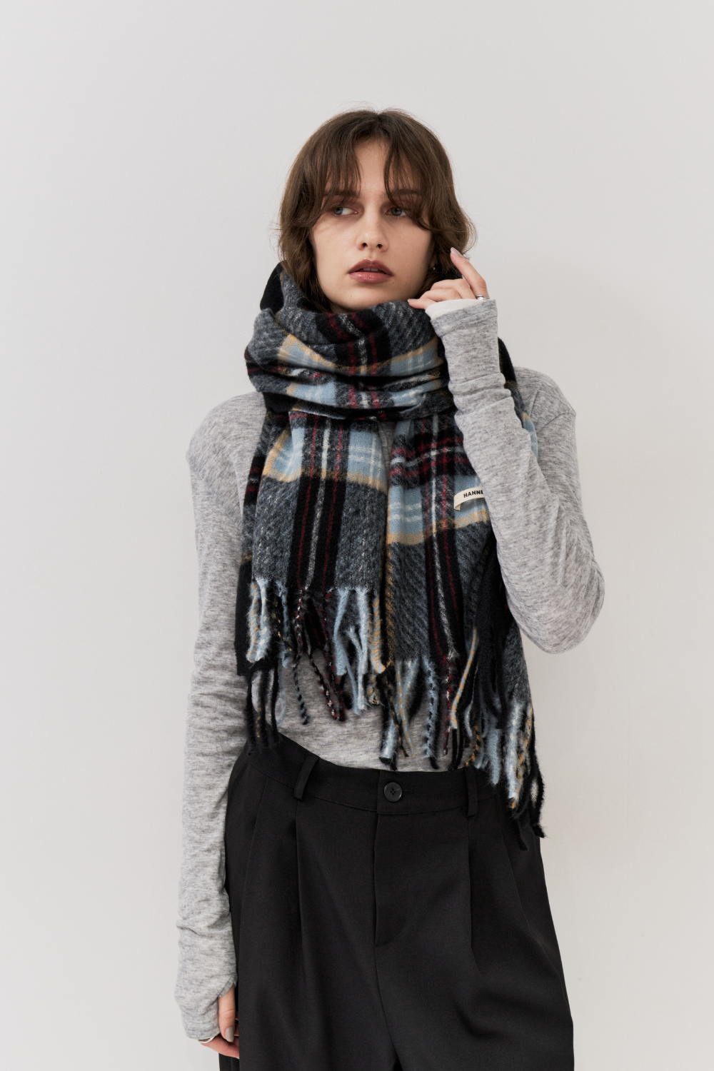 【 preorder 】 Checkered fringe stole