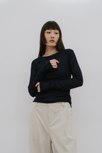 Sheer long sleeve tee