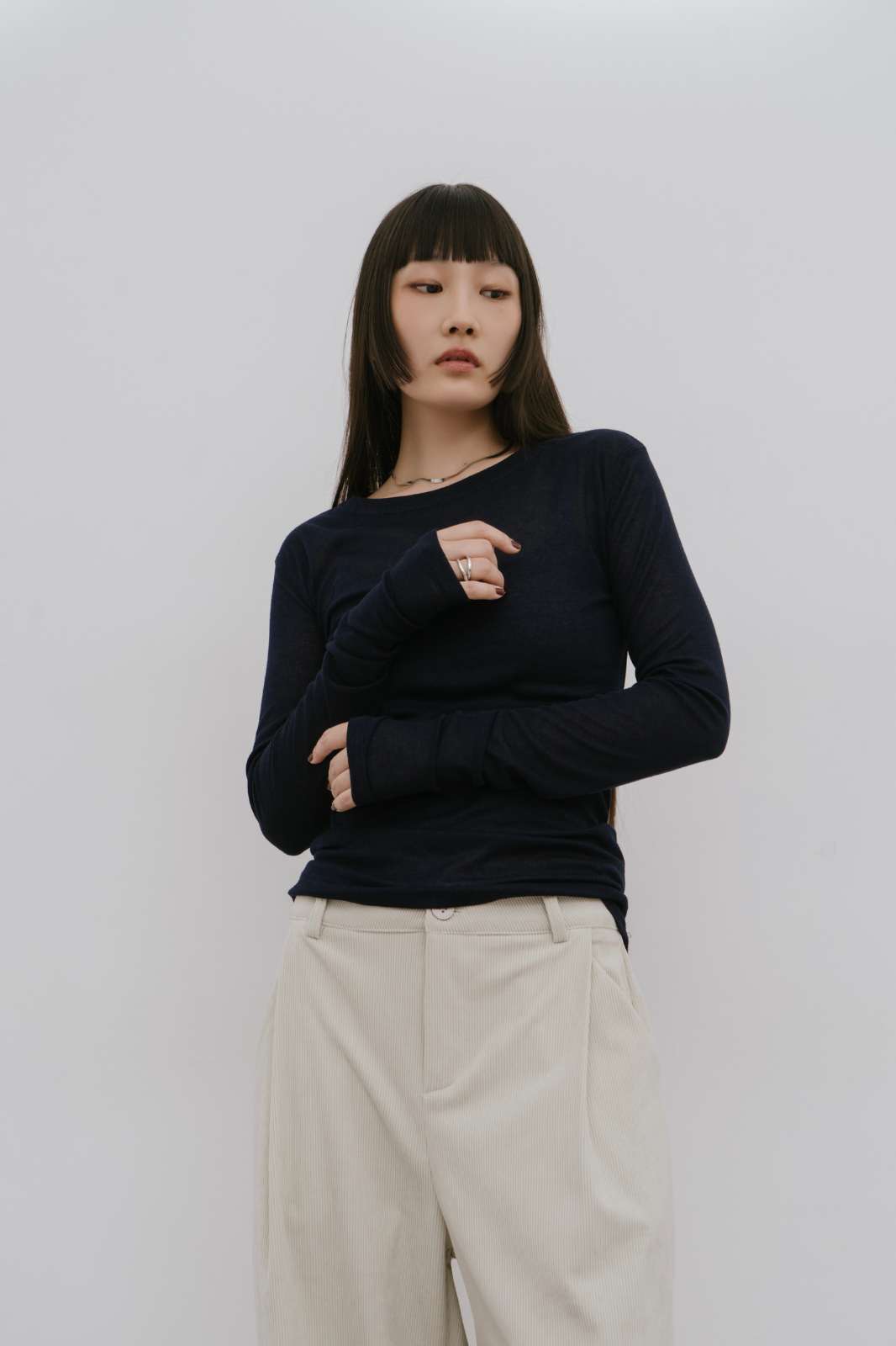 Sheer long sleeve tee