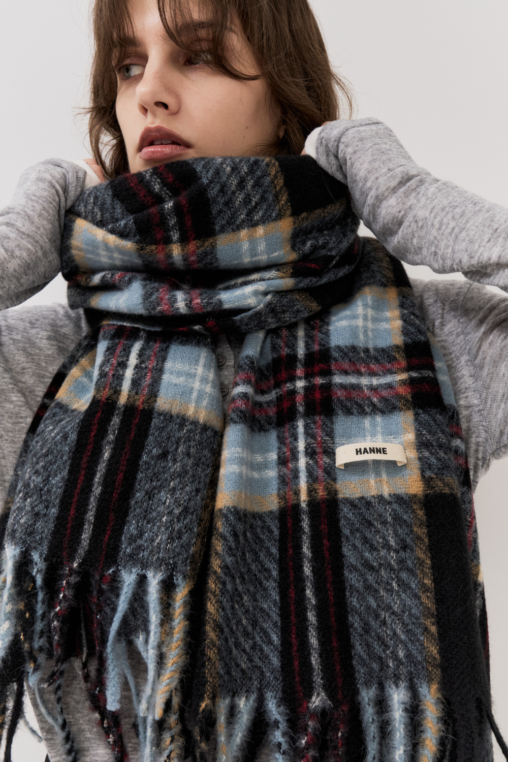 【 preorder 】 Checkered fringe stole