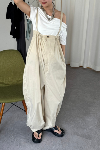 Wide leg 2way overalls