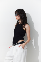 Rib-knit tank bodysuit