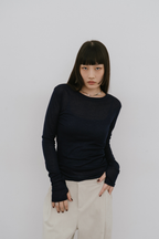 Sheer long sleeve tee