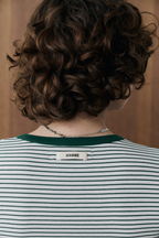 Snap button henry neck border TEE