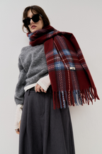 【 preorder 】 Checkered fringe stole