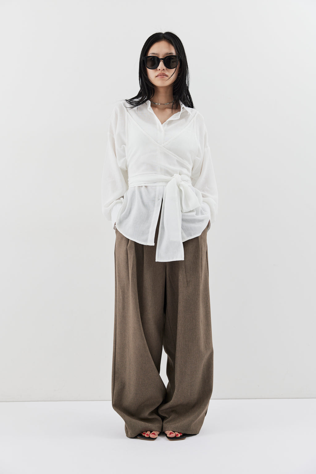 Bustier comb airy shirt