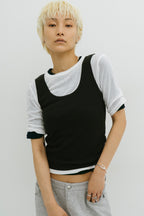 2PACK Sheer half sleeve TEE