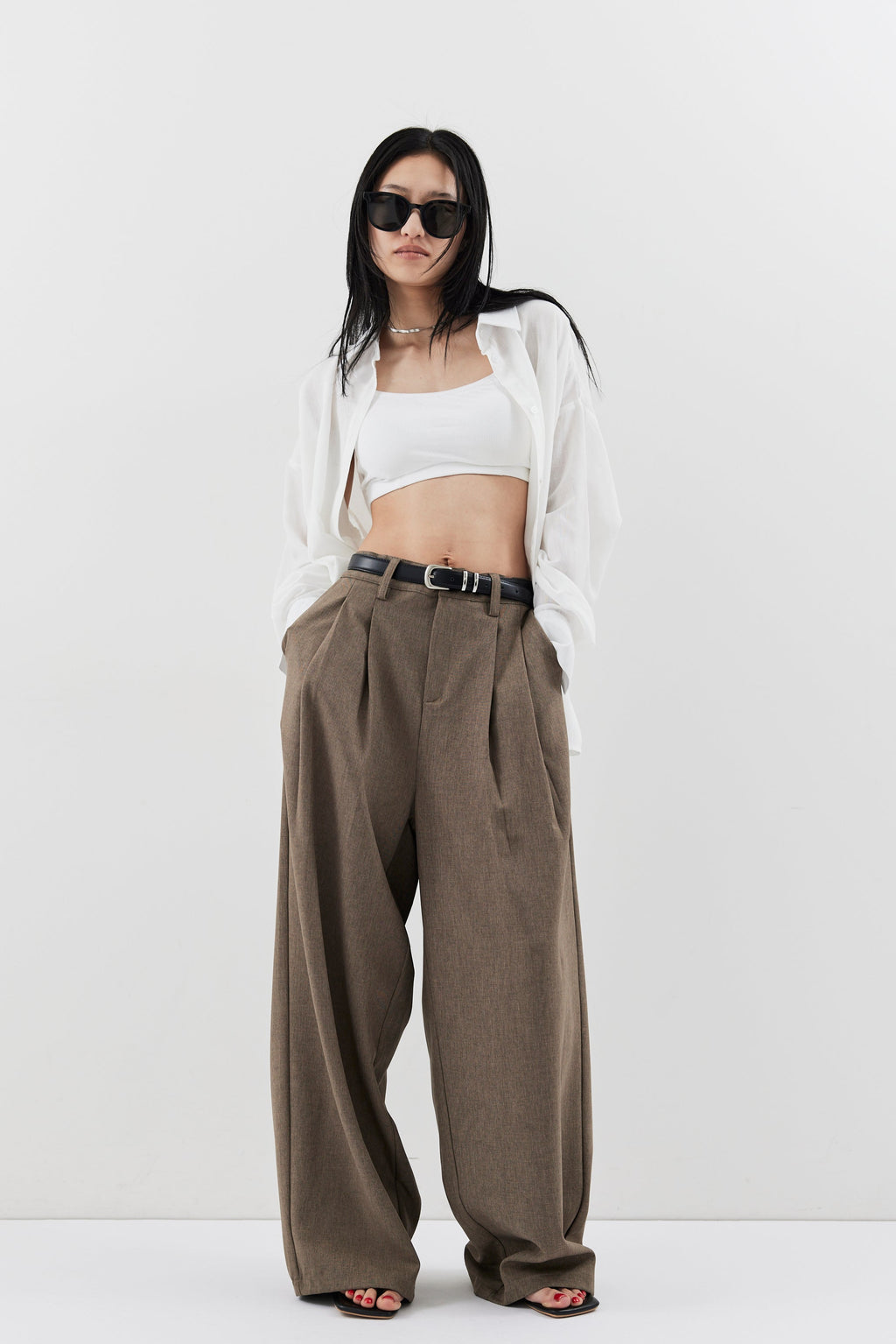 2-tuck wide pants
