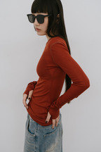Sheer long sleeve tee