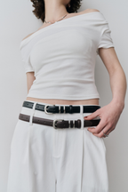 Faux leather belt