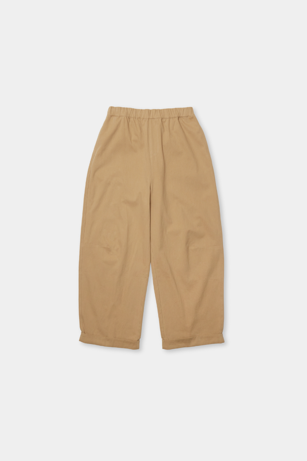 Cotton roll-up curved pants