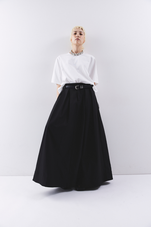 Tuck flare maxi skirt