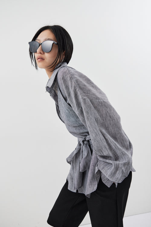 Bustier comb airy shirt