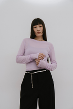 Sheer long sleeve tee