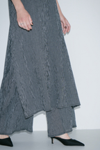 Sheer layered check all-in-one