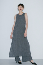 Sheer layered check all-in-one