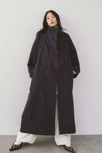 Stand collar long coat