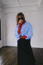 Sheer high neck long sleeve TEE