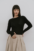 Sheer long sleeve tee