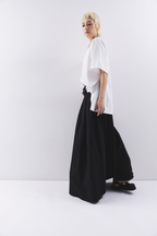 Tuck flare maxi skirt