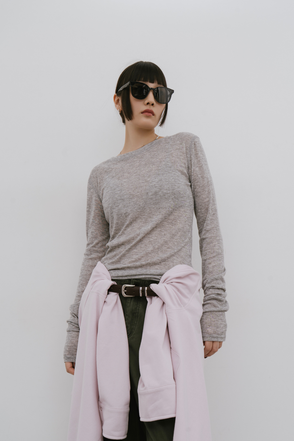 Sheer long sleeve tee