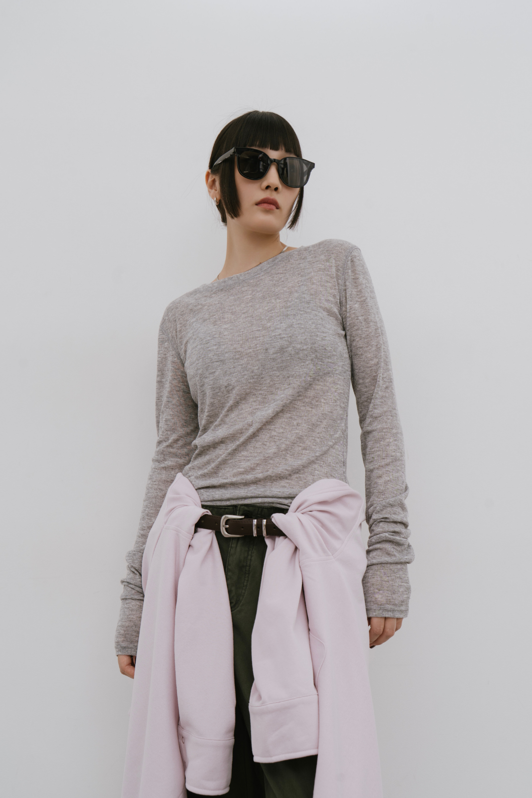 Sheer long sleeve tee