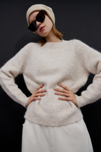【 preorder 】 Soft hairy knit pullover