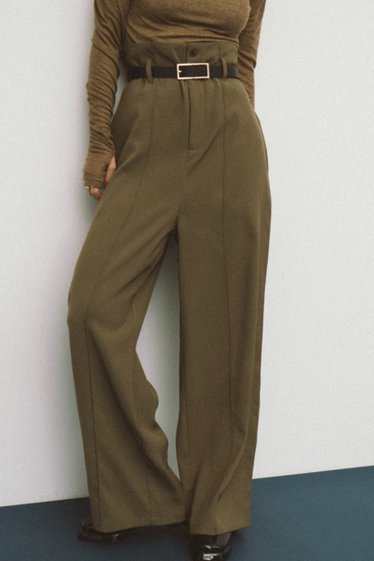 Pintuck high waist pants