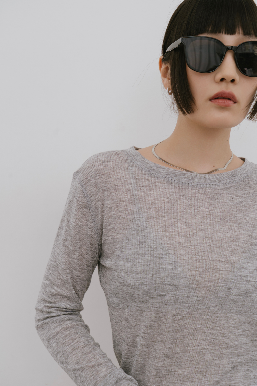 Sheer long sleeve tee