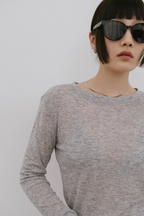 Sheer long sleeve tee