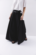 Tuck flare maxi skirt